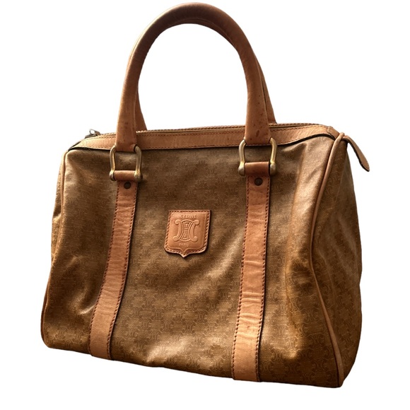 Vintage Celine Macadam Mini Satchel Bag PVC & Leather – Made in Italy - Picture 2 of 14